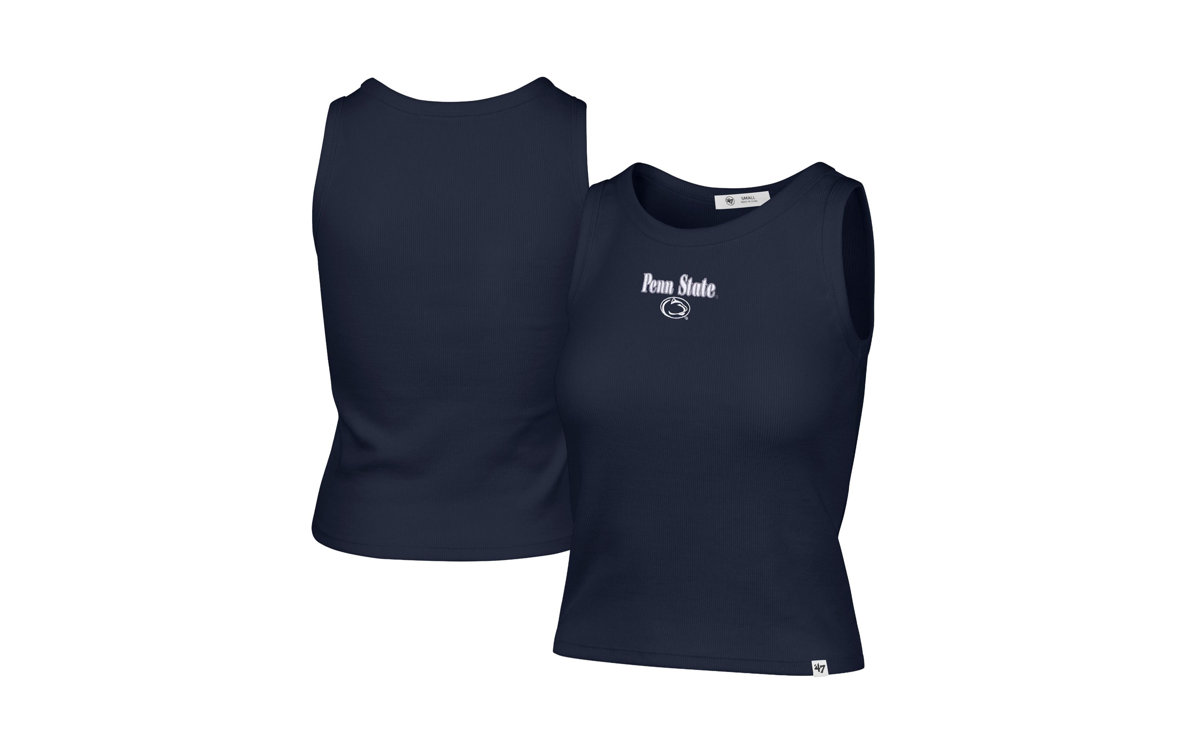 '47 Brand Women's Penn State Nittany Lions Straight-Cut Baby Rib Cropped Tank Top