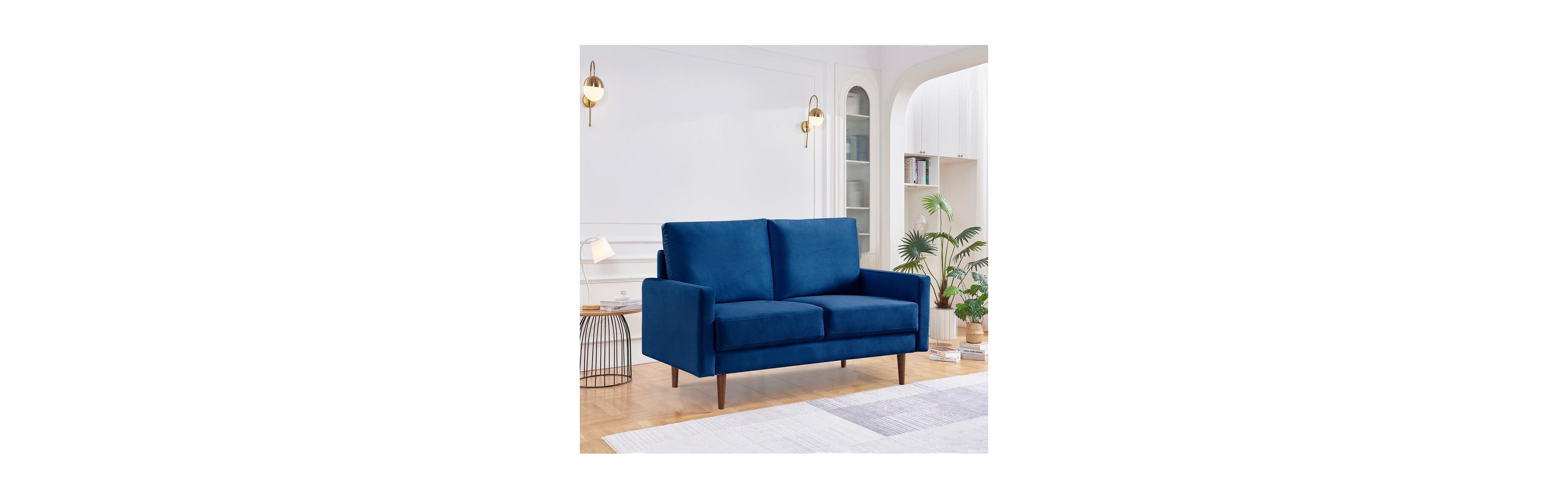 Os Home and Office Furniture Upholstered Two Cushion Loveseat with Square Arms