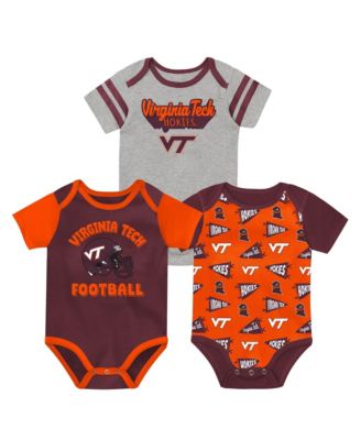 Baby Boys and Girls  Maroon Virginia Tech Hokies Star Player Three-Piece Bodysuit Set
