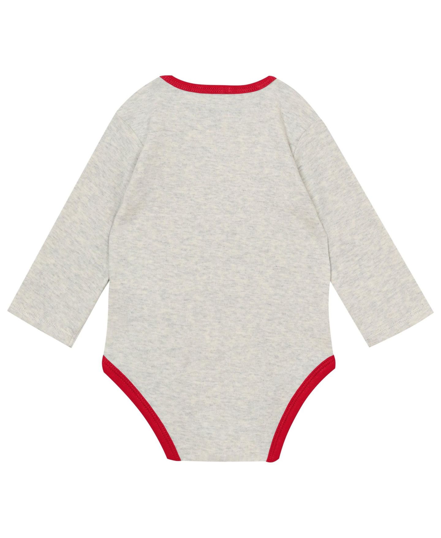 Outerstuff Baby Boys and Girls Heather Gray Kansas City Chiefs Huddles & Giggles 3-Piece Pant and Hat Set — фото 3
