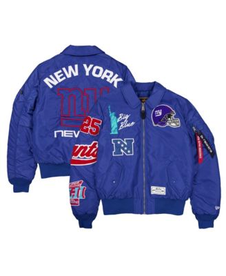 Men's Royal New York Giants MA-1 Full-Zip Bomber Jacket