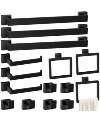 15 Pieces 24" Bathroom Hardware Accessories Set Towel Bar