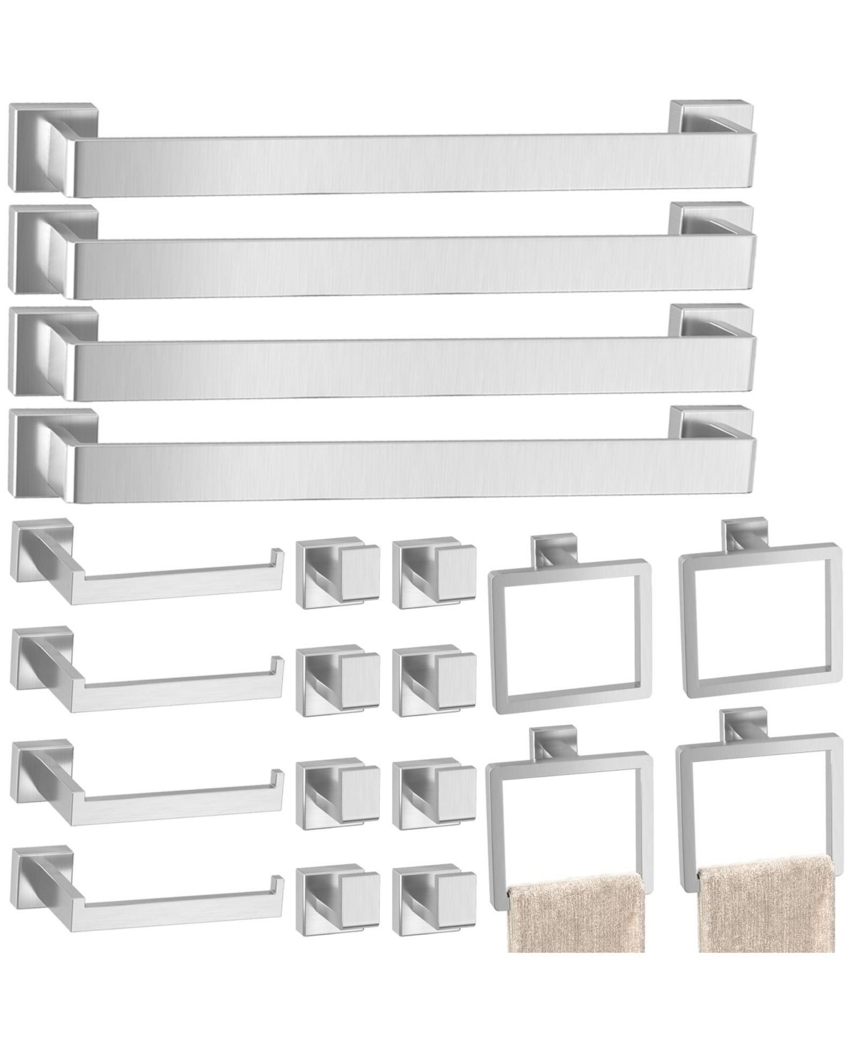 Cyqbd 20 Pieces 24" Bathroom Hardware Accessories Set Towel Bar