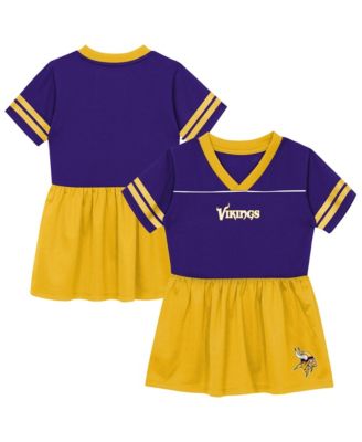 Toddler  Purple Minnesota Vikings Stadium Lights V-Neck Fashion Football Jersey Dress