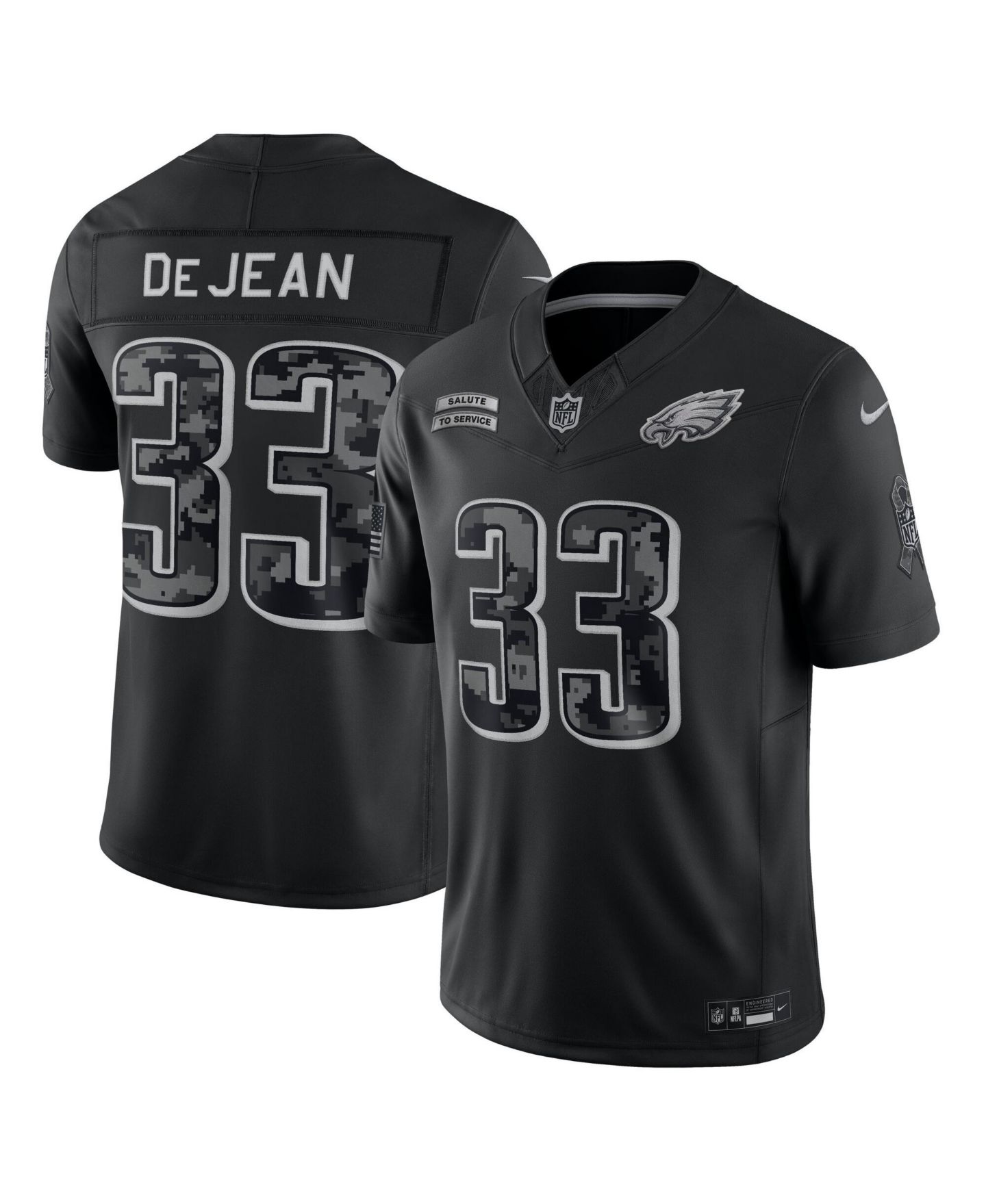 Мужской топ Nike Cooper DeJean Black Philadelphia Eagles 2026 Salute to Service Limited Jersey — фото 1