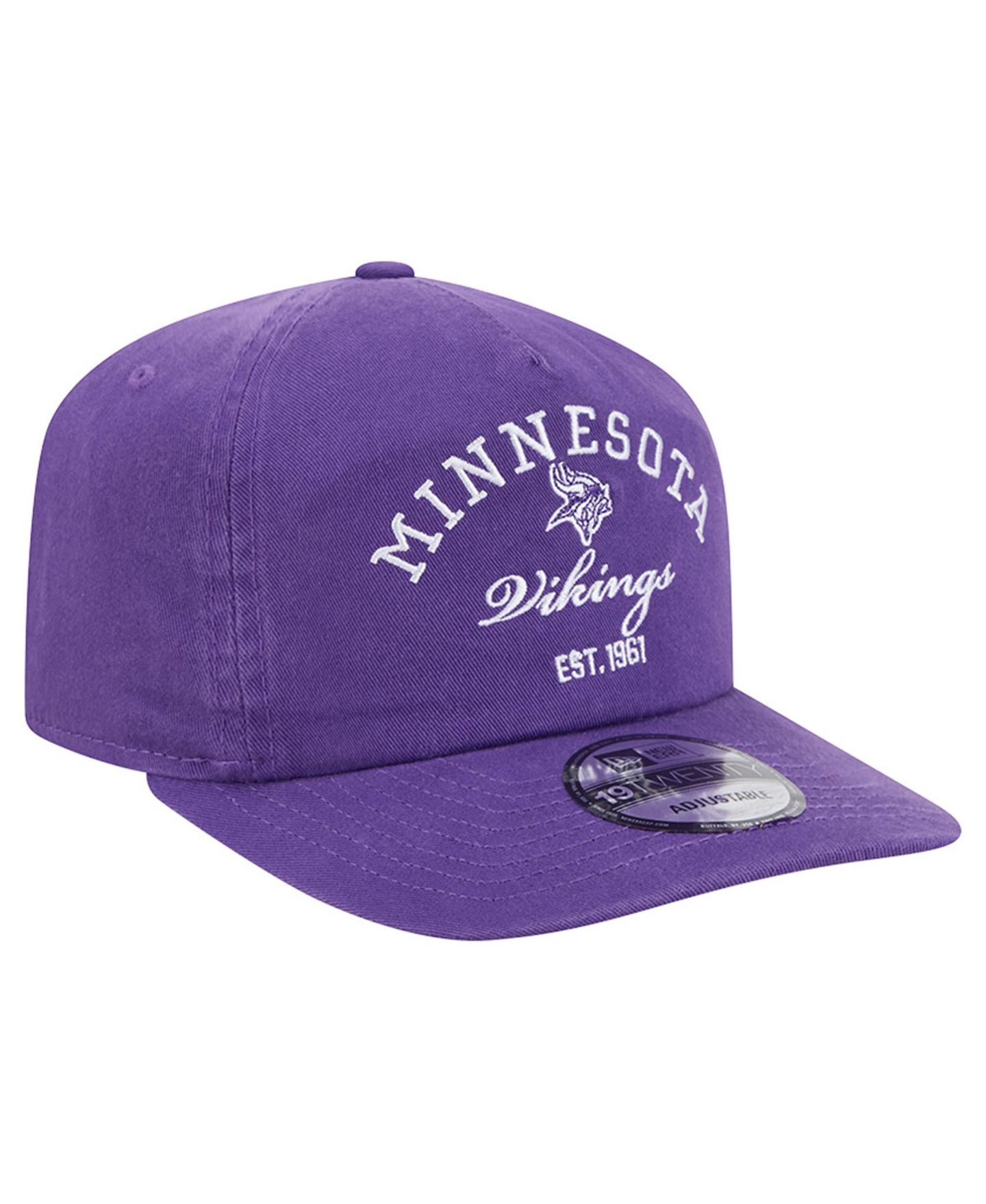 Мужская кепка New Era Purple Minnesota Vikings Stacked 19TWENTY Adjustable Hat — фото 3