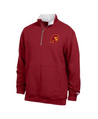 Men's  Cardinal USC Trojans Fleece Quarter-Zip Pullover