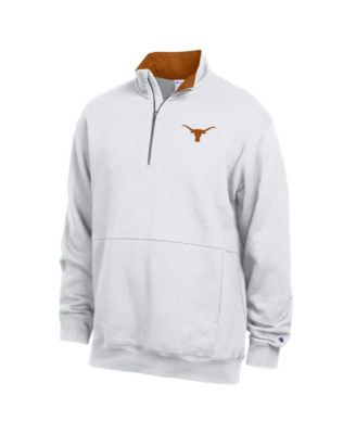 Men's  White Texas Longhorns Fleece Quarter-Zip Pullover