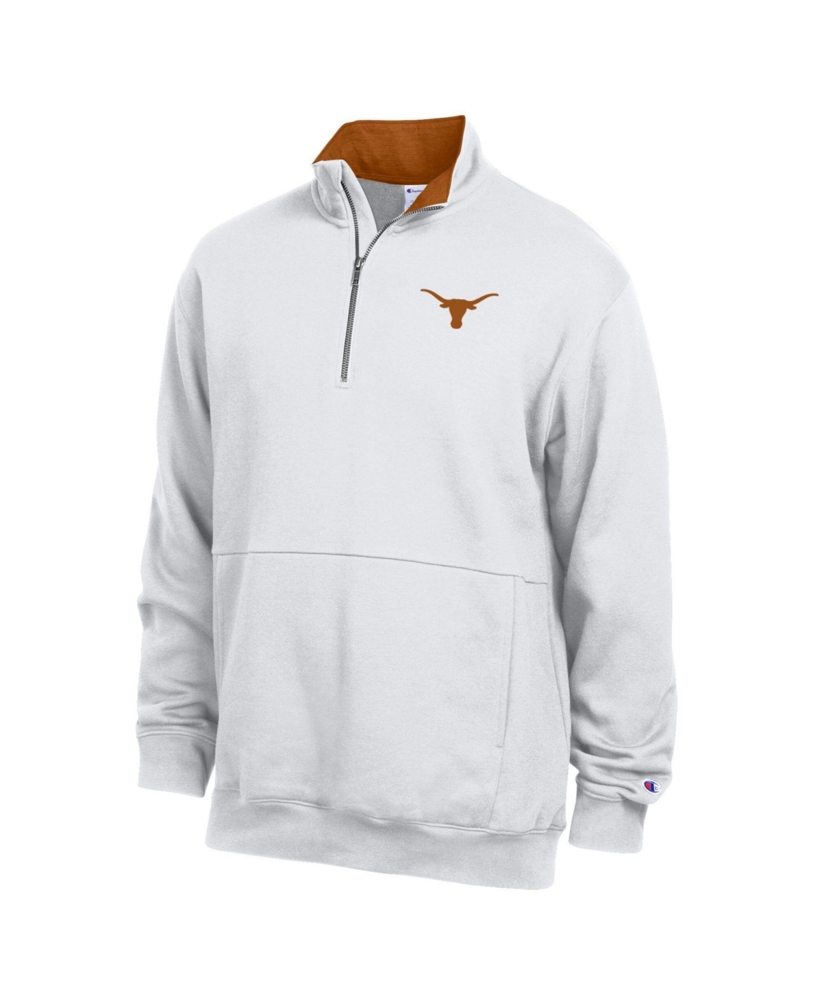 Champion Men's Texas Longhorns Quarter-zip Fleece Pullover Sweatshirt - White