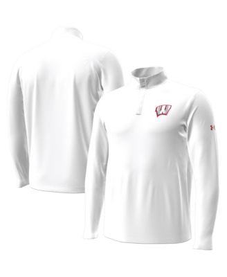 Men's White Wisconsin Badgers 2026 Lambeau Field Collection Playoff Performance Quarter-Zip Top