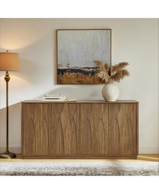  64" TV Stand and Storage Cabinet with Magnetic Doors, Fits up to 74" TVs