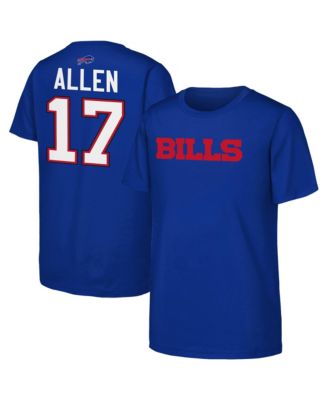 Big Boys and Girls Josh Allen Royal Buffalo Bills Name & Number T-Shirt