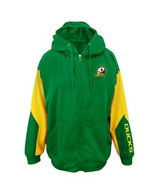 Men's Big & Tall Green Oregon Ducks Sleeve Block Full-Zip Hoodie