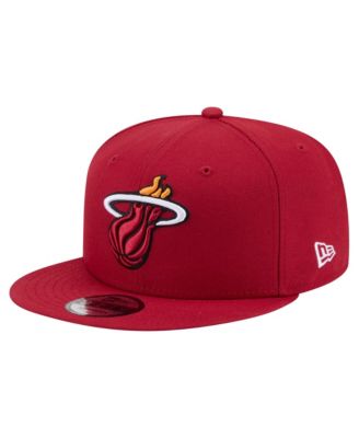 Men's  Red Miami Heat Team 9FIFTY Snapback Hat