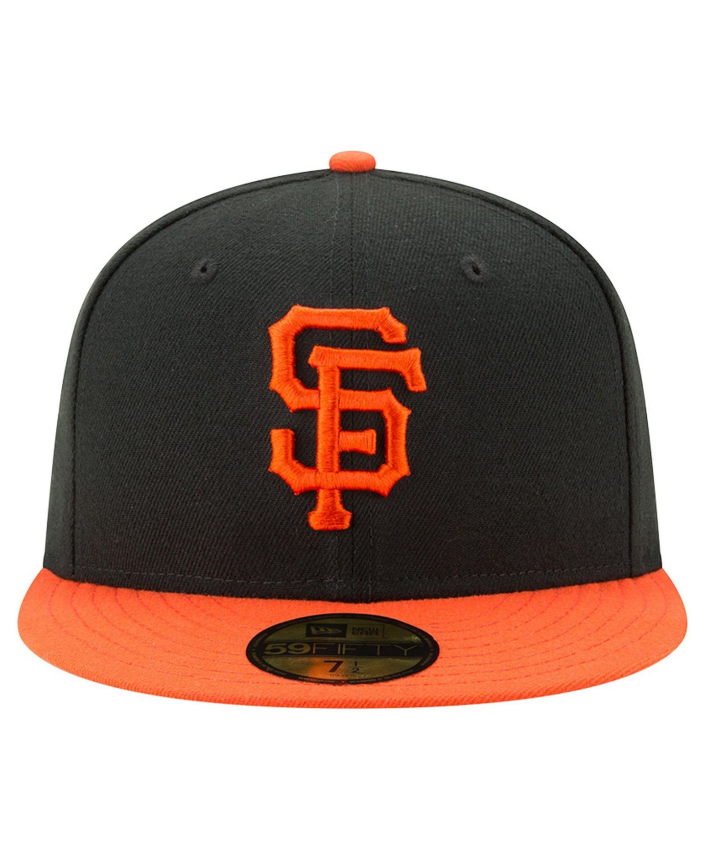 Мужская кепка New Era Black/Orange San Francisco Giants Jeff Kent Number Retirement Authentic Collection 59FIFTY Fitted Hat, цвет: Чёрный / Оранжевый — фото 2