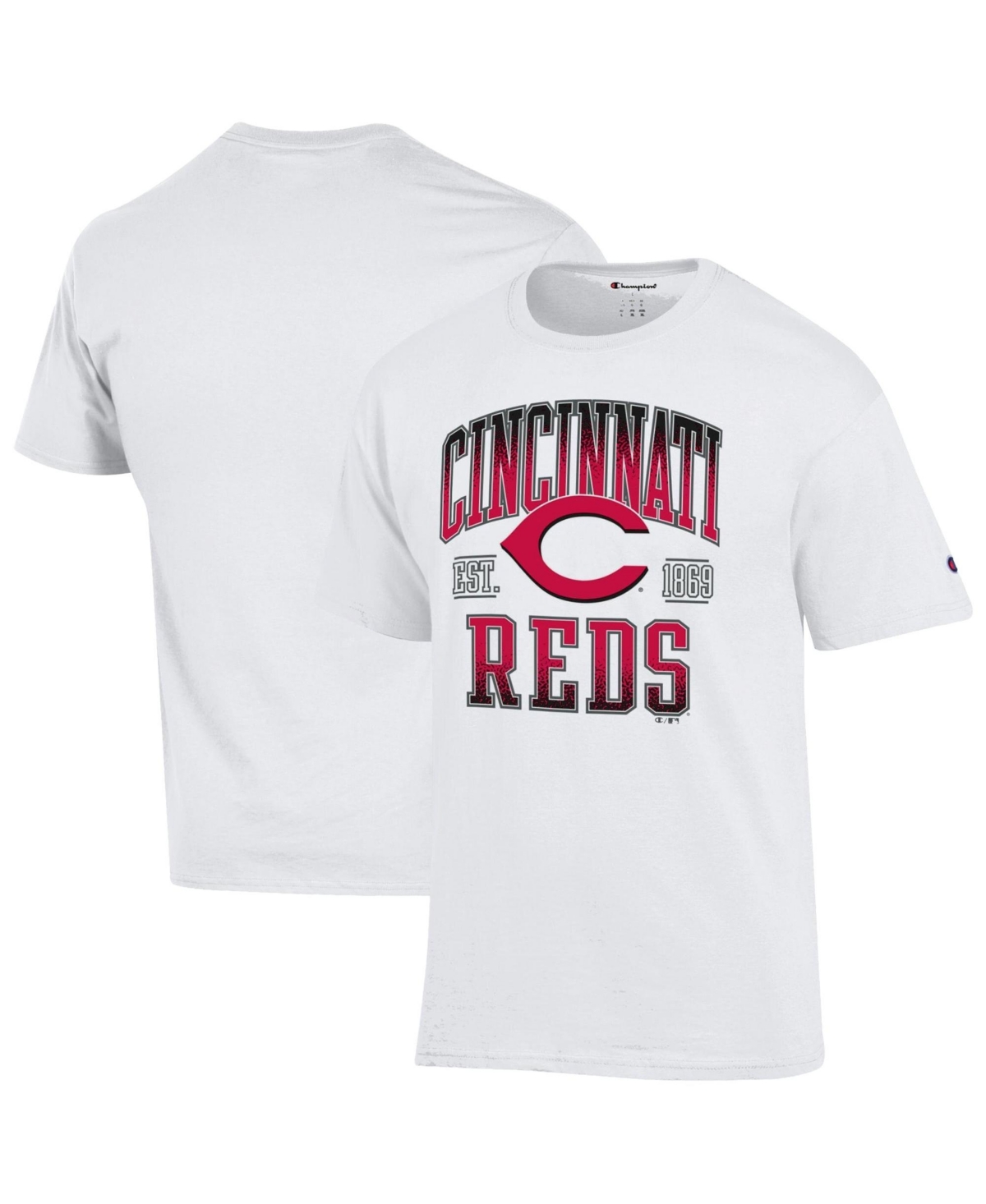 Champion Men's Cincinnati Reds Screen-Printed Graphic Crewneck T-Shirt - White