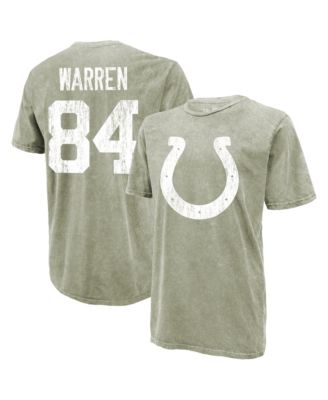 Men's Tyler Warren Moss Green Indianapolis Colts Mineral Wash Name & Number T-Shirt