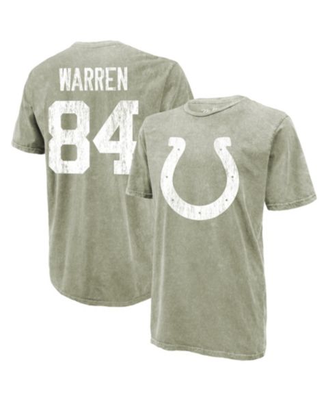Мужская футболка Majestic Threads Tyler Warren Moss Green Indianapolis Colts Mineral Wash Name & Number