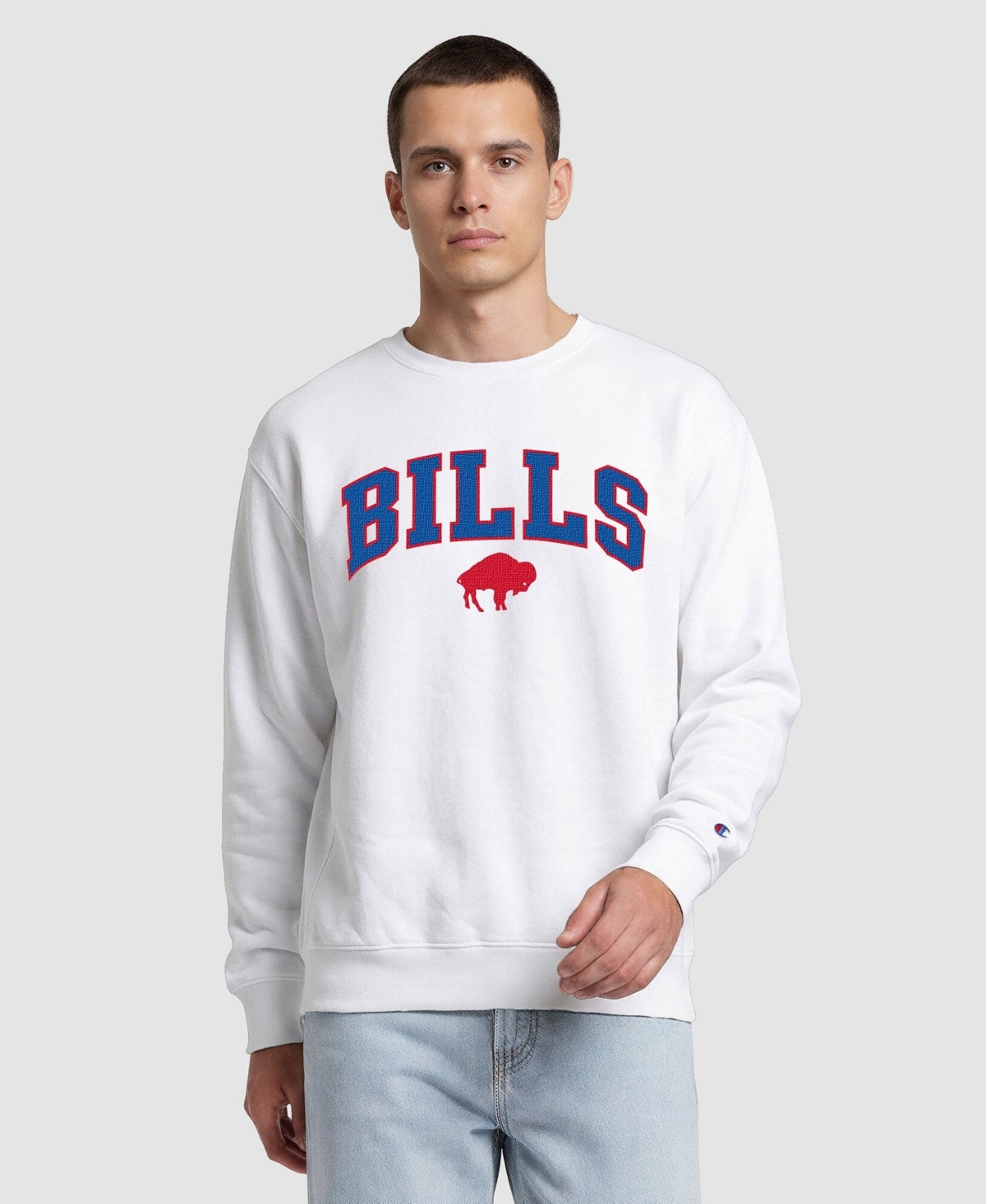 Champion Men's Buffalo Bills Graphic Crewneck Sweatshirt - White, Royal