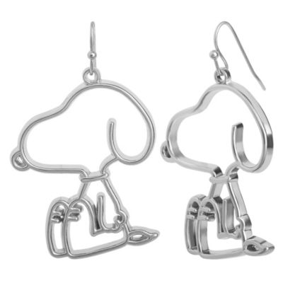 Women's Silver-Tone Snoopy Dangle Earrings