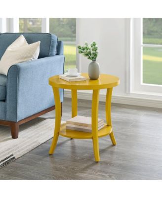 Perth Round End Table with Shelf