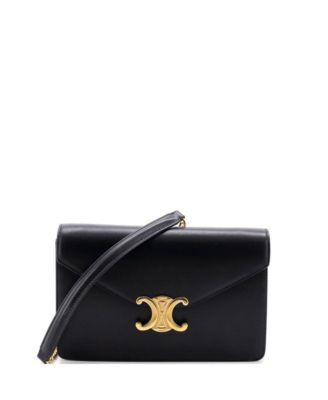 Margo Triomphe Leather Crossbody Wallet on Chain