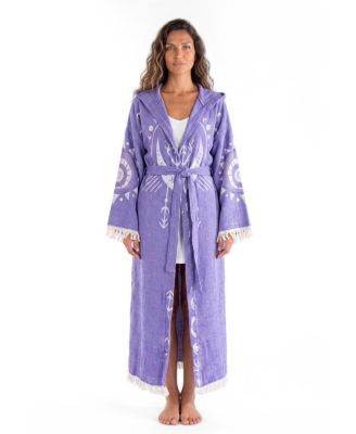 Women's Luna Handwoven Jacquard V-Neck Beach Cover-Up Robe