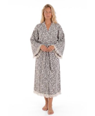 Women's Calista Handwoven-Jacquard Long-Sleeve Fringe Robe