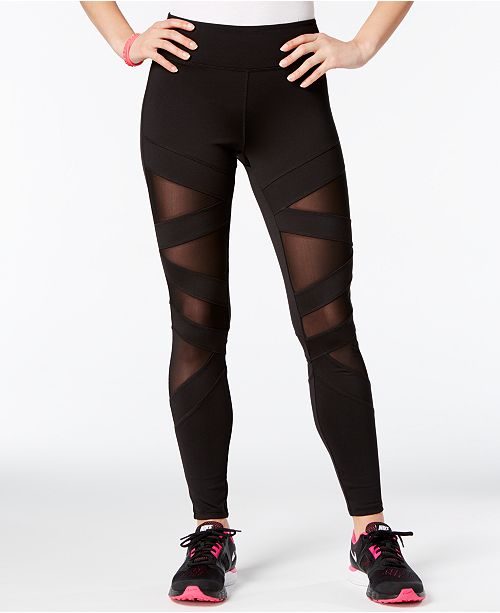 Jessica Simpson The Warm Up Juniors Mesh Inset Yoga Leggings