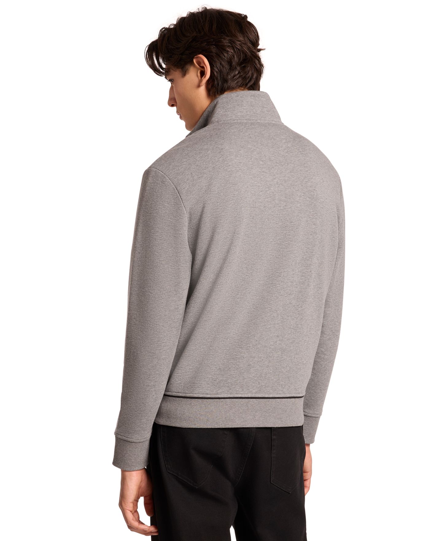 Мужская куртка Michael Kors Mock Neck Cotton-Blend Full-Zip, цвет: Пепельный меланжевый — фото 3