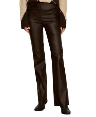 Petite Sashay Faux Leather Flare Leggings