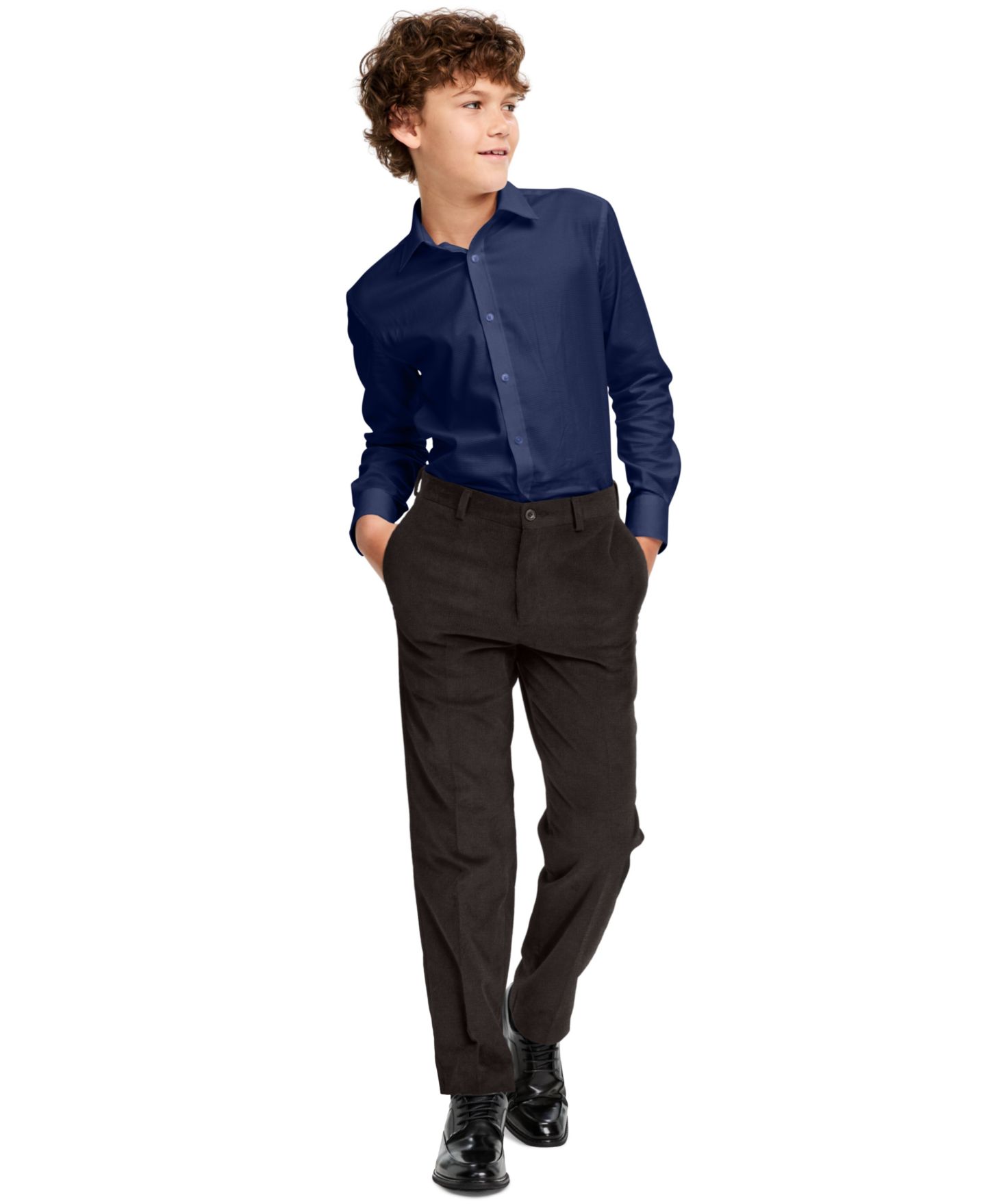 Брюки Michael Kors Textured Permanent-Crease Pants для мальчиков, цвет: Коричневый — фото 2