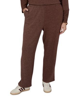 Plus Size Pull-On Straight-Leg Knit Pants