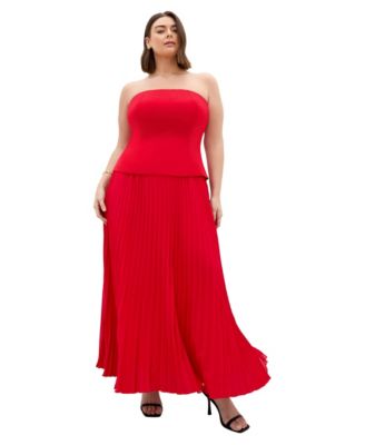 Women's Loretta Strapless Pleat Maxi Dress