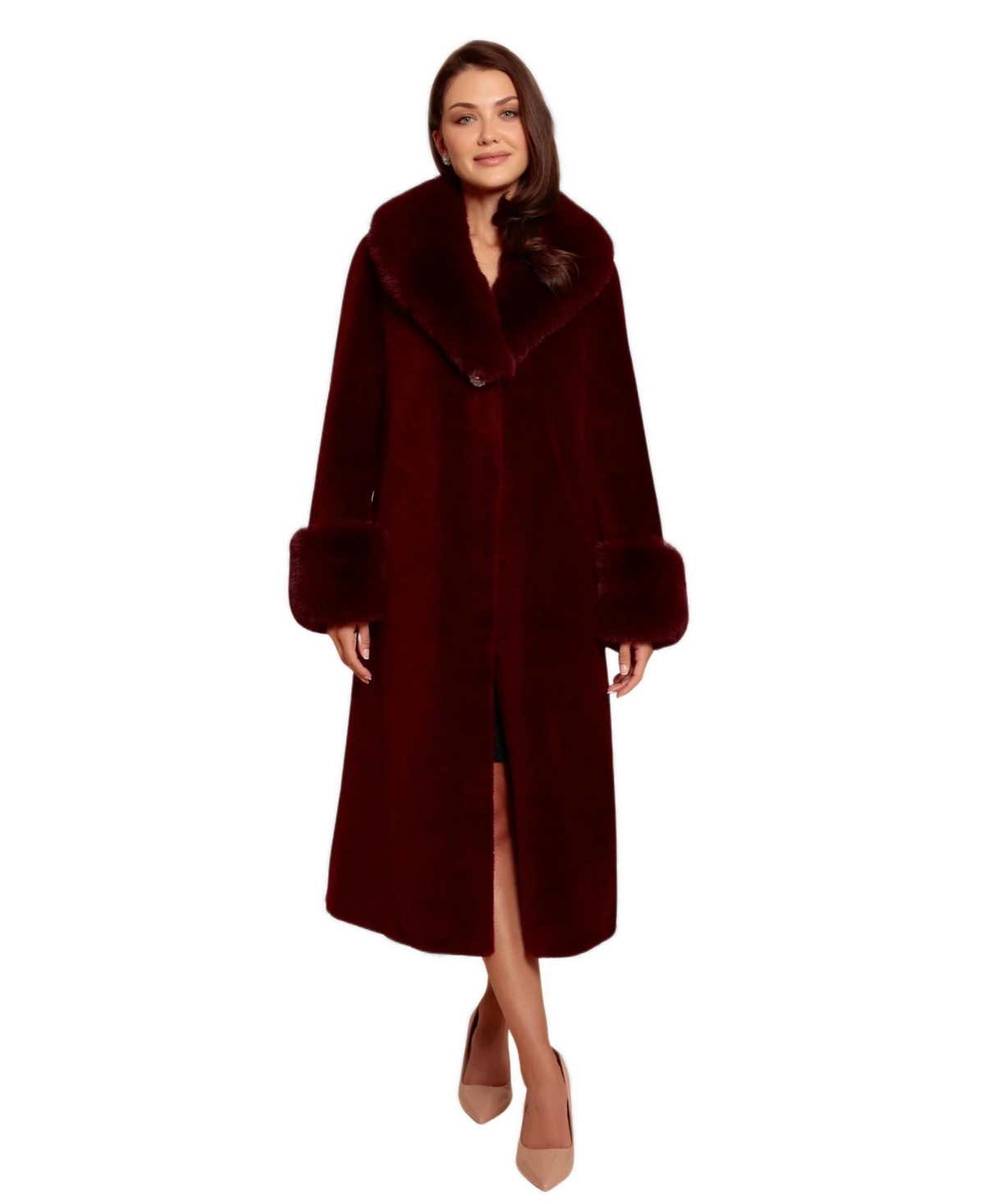 Santinni Women's Sunset Boulevard Long Wool Coat - Rosso