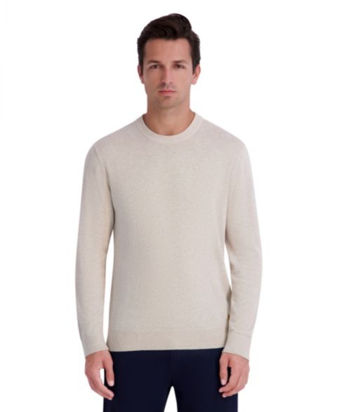 Мужской свитер KARL LAGERFELD PARIS Fine Gauge Blend Crewneck Long-Sleeve Sweater, цвет: Овсяный