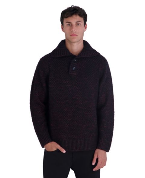 Мужской свитер KARL LAGERFELD PARIS Funnel Neck Chunky Loose, цвет: Винный