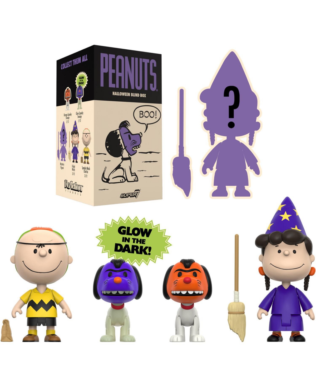 Super7 Peanuts Halloween Blind Box Glow-in-the-Dark 12-Piece Set, Ages 14+