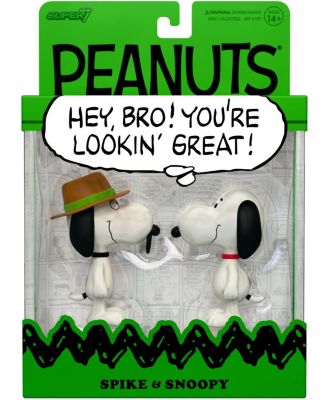 ReAction Peanuts Snoopy and Spike Articulated 2.75" Action Figures, 2-Piece Set, Ages 14+