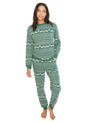 Women's Reindeer Fairisle Christmas Cotton Pajama Set