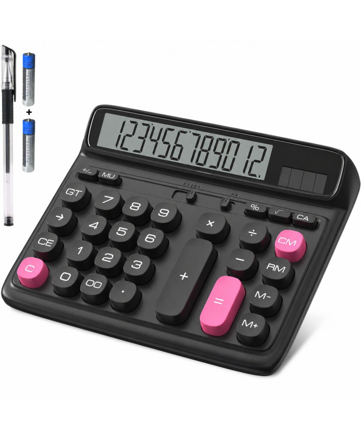 Four Candies Desktop Calculator Large Lcd Display 12 Digit Two-Way Power Office Accounting