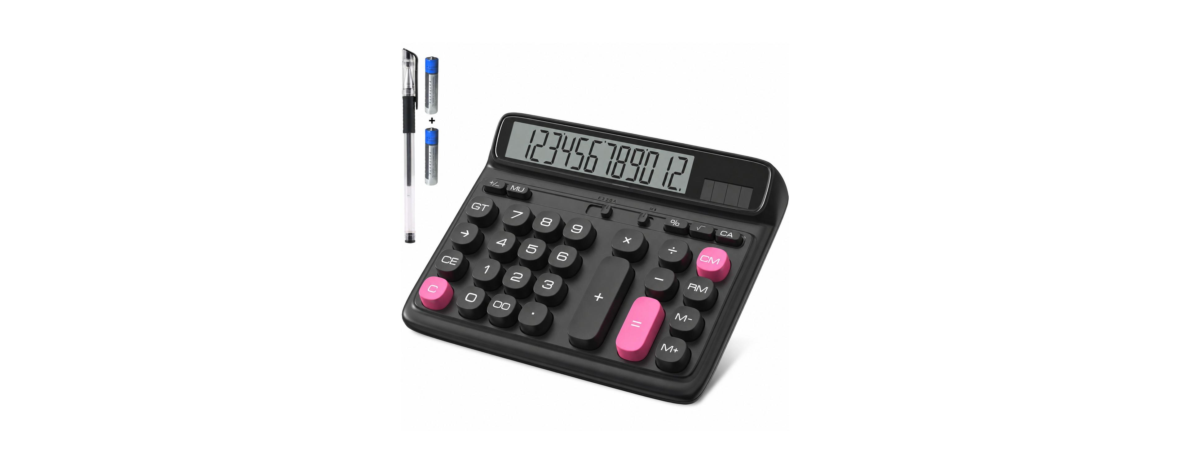 Four Candies Desktop Calculator Large Lcd Display 12 Digit Two-Way Power Office Accounting