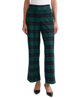 Women's Wide-Leg High-Waist Plaid Pants