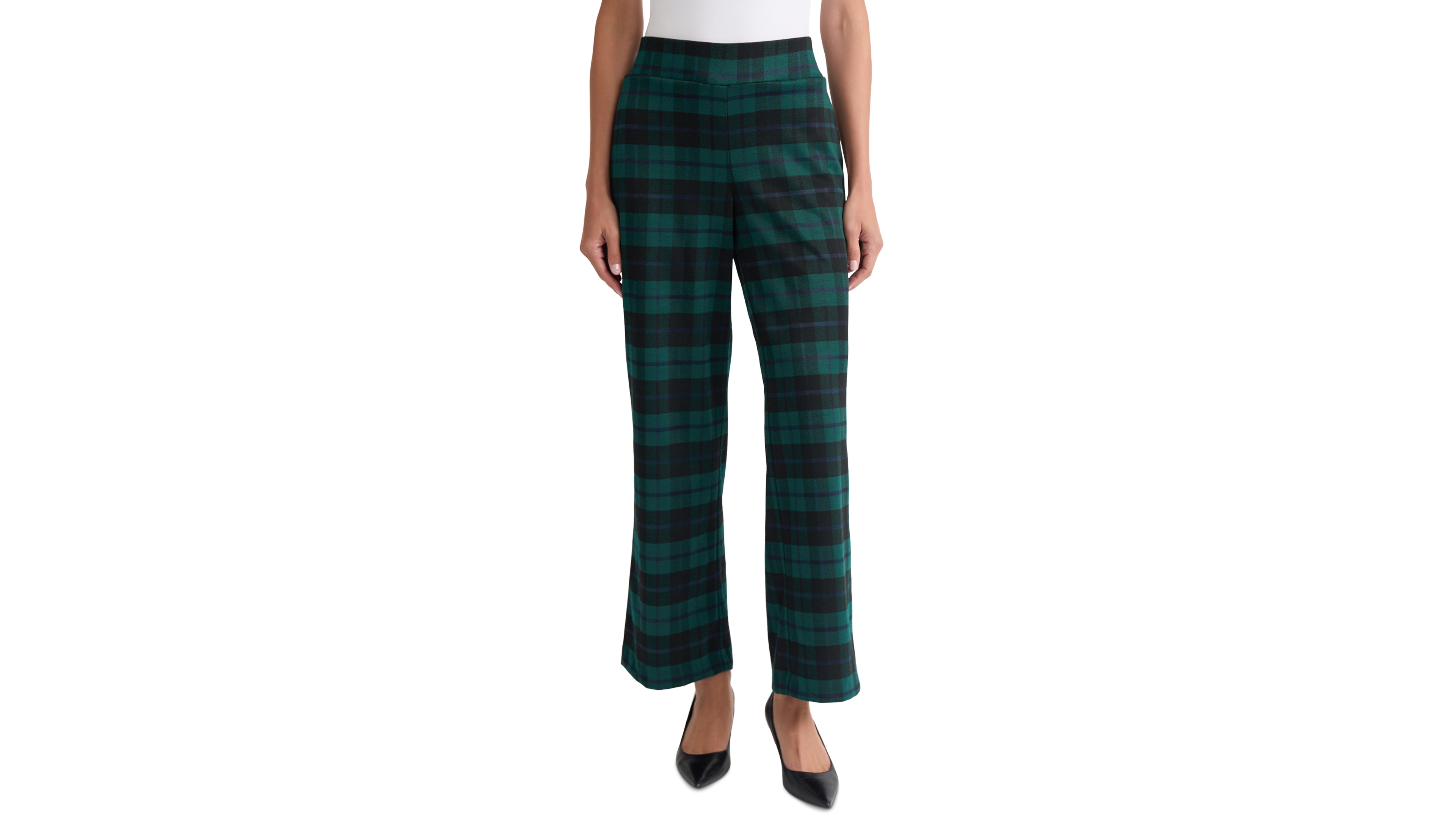 Jones New York Women's Wide-Leg High-Waist Plaid Pants