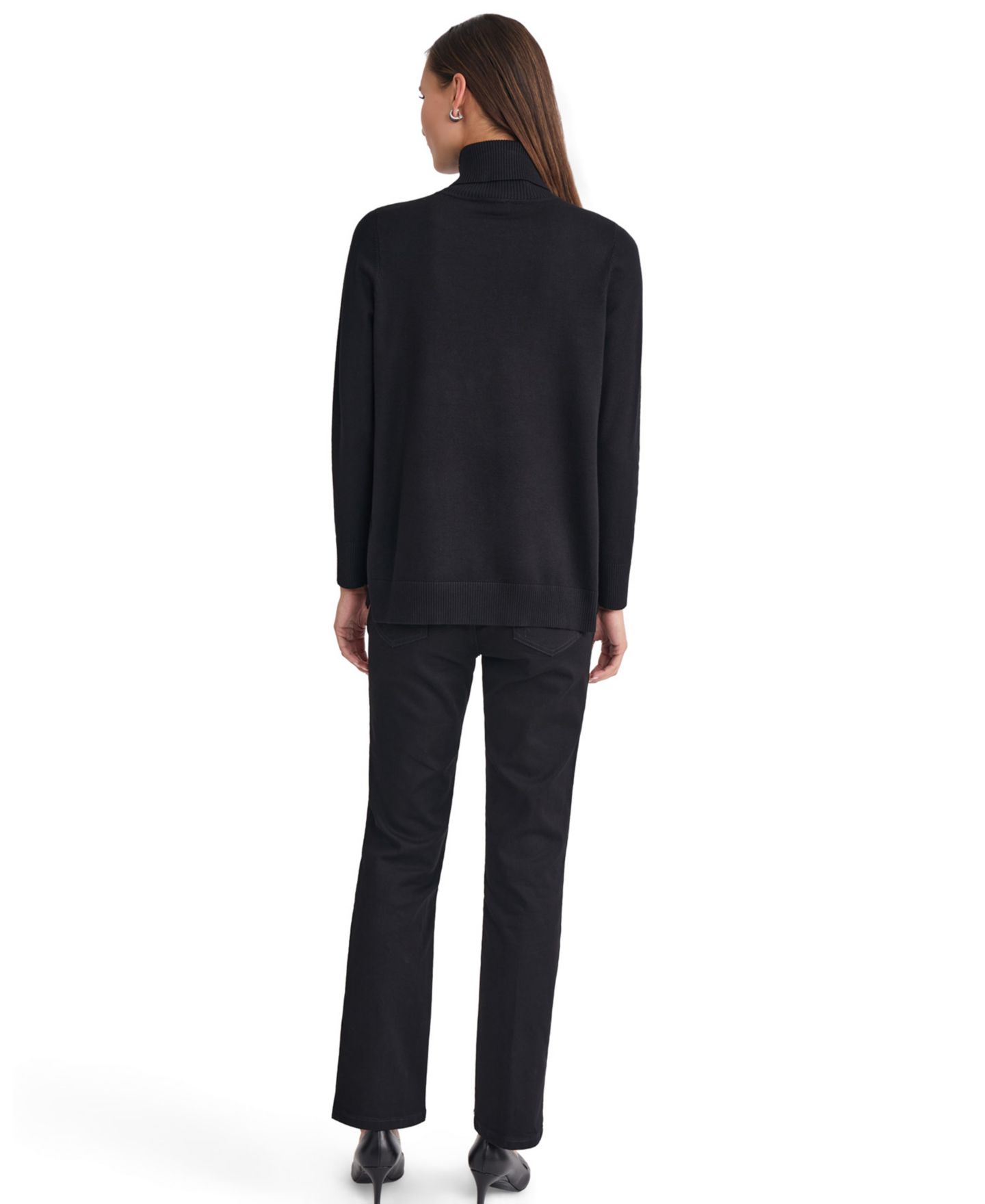 Женский свитер Jones New York Embellished Long-Sleeve Turtleneck, цвет: Чёрный — фото 5