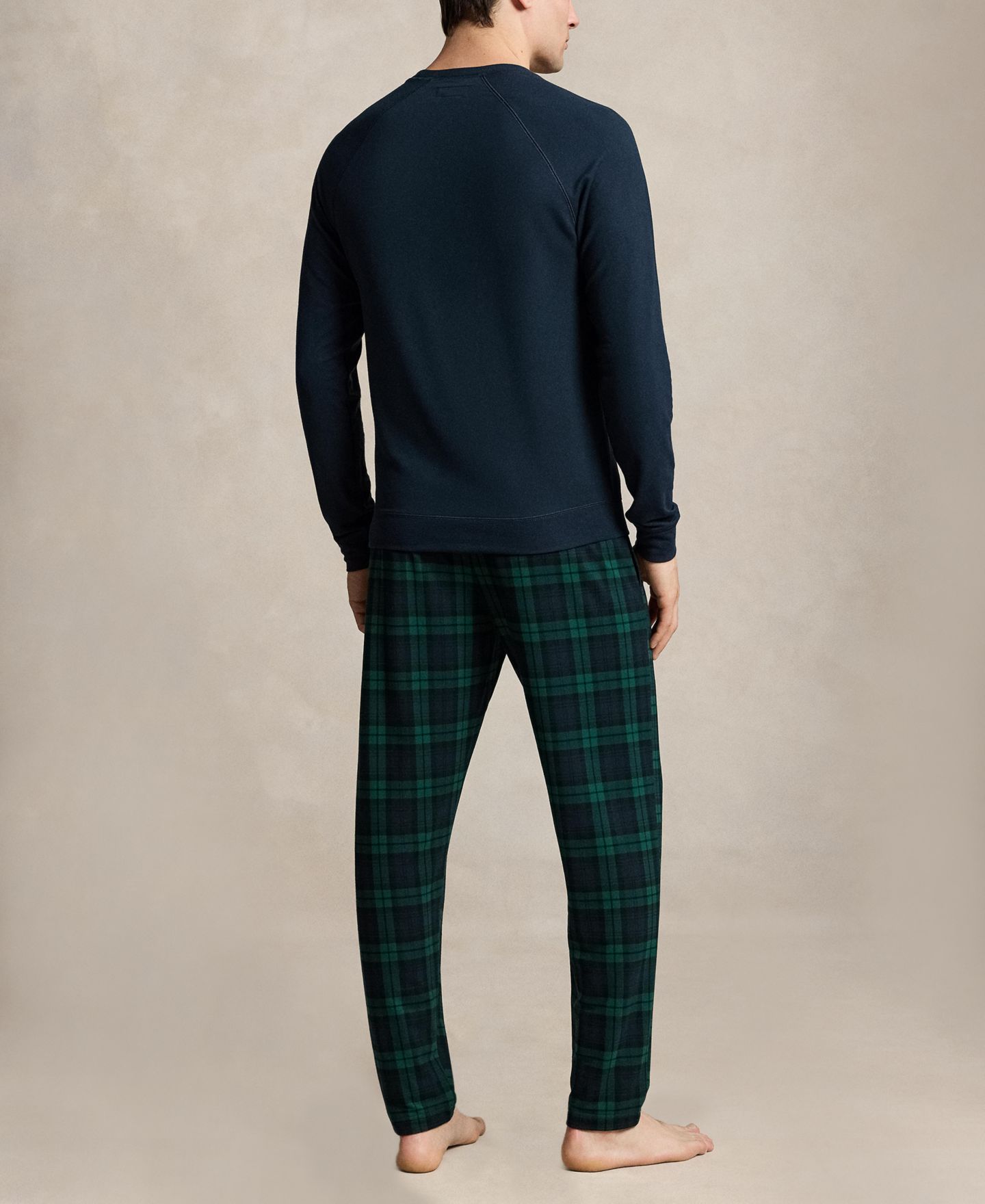 Пижамный комплект French для мужчин, махра, 2 предмета — Polo Ralph Lauren, цвет: Тёмно-синий / С принтом — фото 4