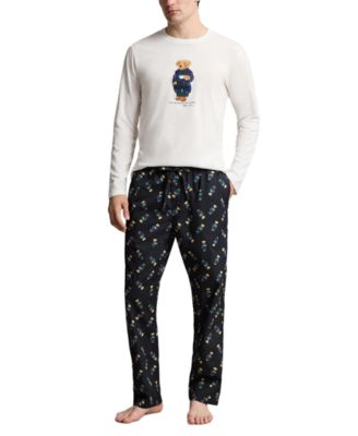 Men's Polo Bear Long-Sleeve Top and Pants, 2-Piece Set