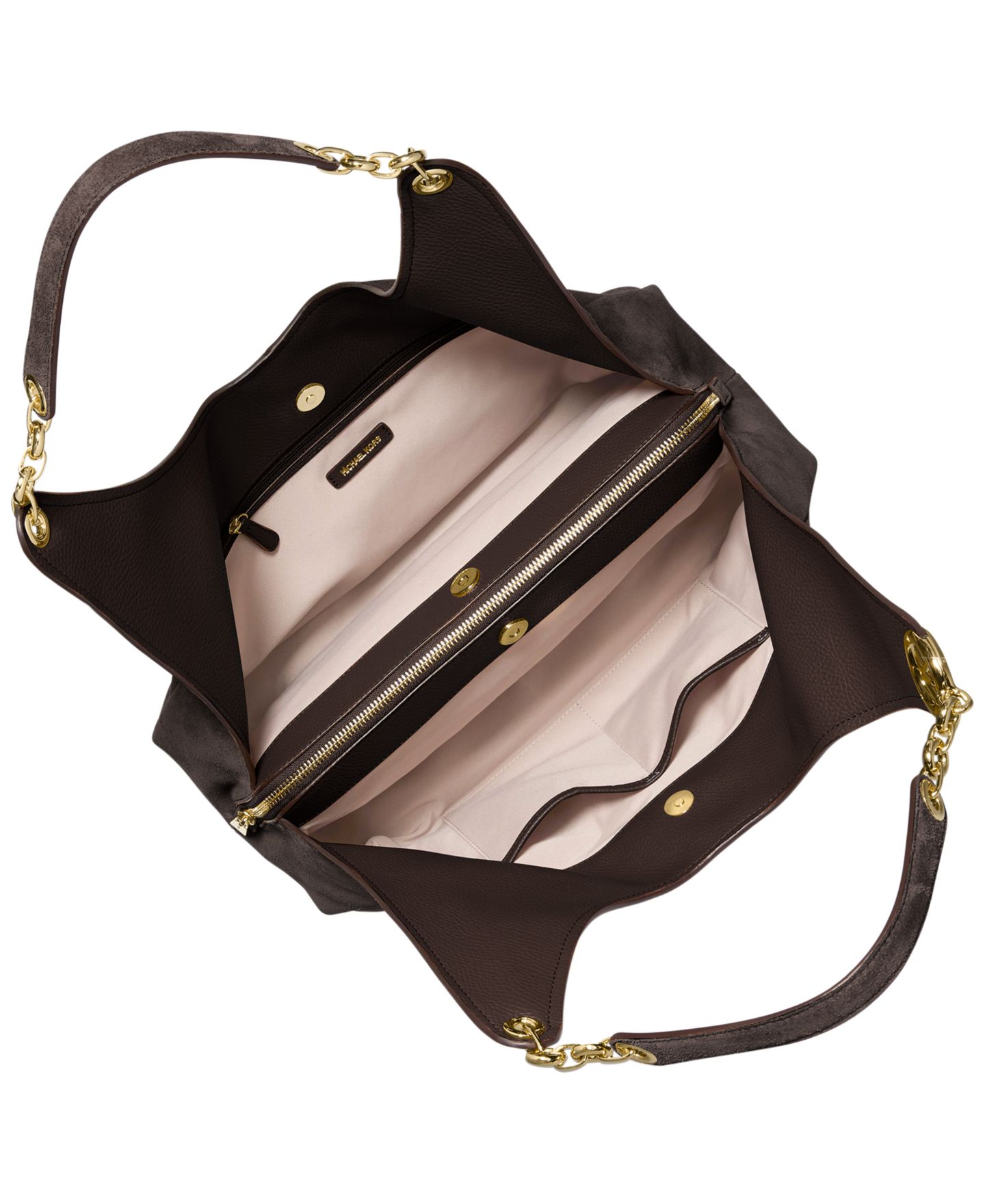 Женская сумка Michael Kors Large Triple Compartment Shoulder Handbag, цвет: Шоколадный — фото 3