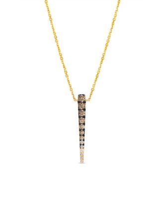 Chocolate Diamond Pendant Necklace (1/2 ct. t.w.) in 14K Honey Gold