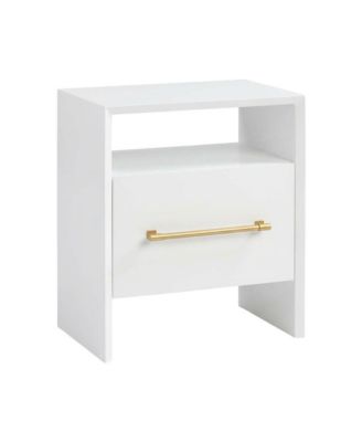 Nightstand with Adjustable Shelf and Mdf Legs for Bedroom Storage